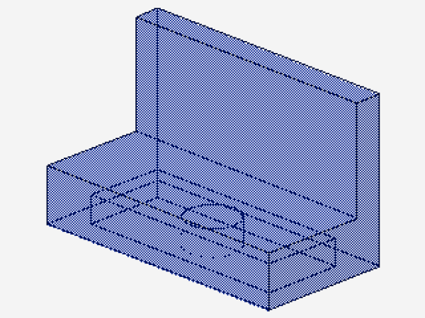 Lego Paneel 1 x 2 x 1 (4865) gerade Ecken, transparent dunkel blau