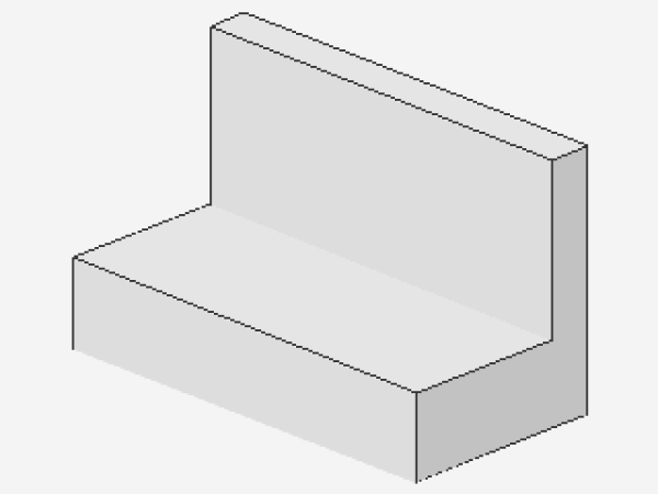 Lego Panel 1 x 2 x 1 (4865) straight Corners, white