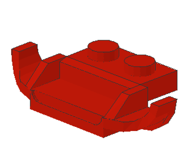Lego Plate, modified 1 x 2 (50949) red