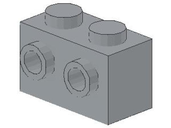 Lego Stein, modifiziert 1 x 2 x 1 (52107) hell bläulich grau