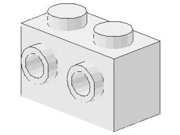 Lego Stein, modifiziert 1 x 2 x 1 (52107) weiß