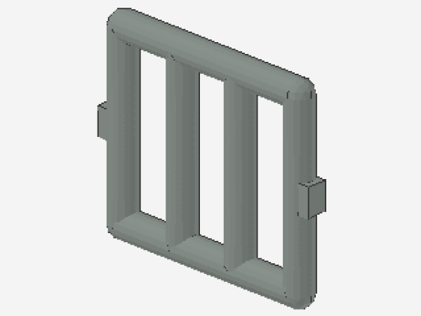 Lego Bar 1 x 4 x 3 (6016) Window Grille, light gray