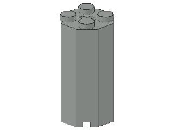 Lego Brick, modified 2 x 2 x 3 1/3 (6037) light gray