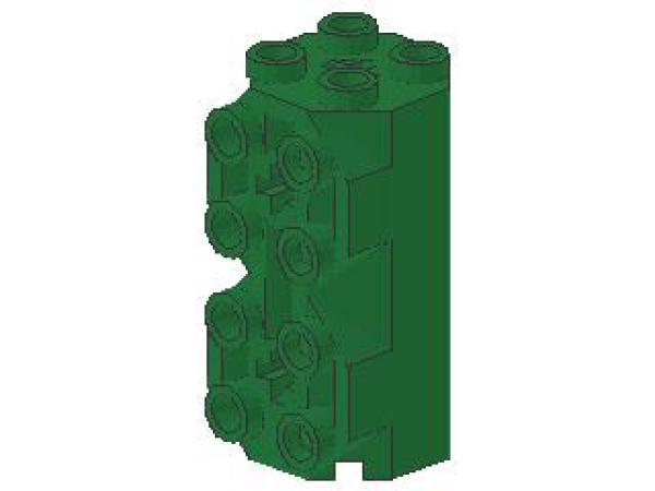 Lego Brick, modified 2 x 2 x 3 1/3 (6042) green