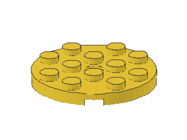 Lego Plate 6 x 6, round (60474) with Hole, yellow