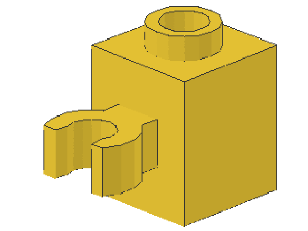 Lego Stein, modifiziert 1 x 1 x 1 (30241b / 60475b) gelb