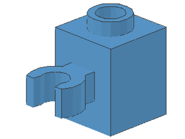 Lego Stein, modifiziert 1 x 1 x 1 (30241b / 60475b) mittel blau