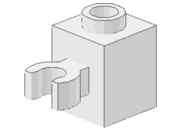 Lego Stein, modifiziert 1 x 1 x 1 (30241b / 60475b) weiß