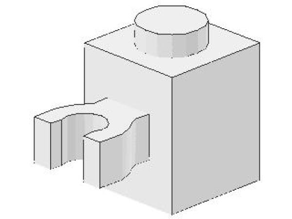 Lego Brick, modified 1 x 1 x 1 (30241 / 60475) white