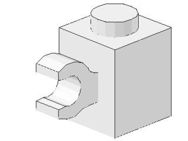 Lego Brick, modified 1 x 1 x 1 (60476) white