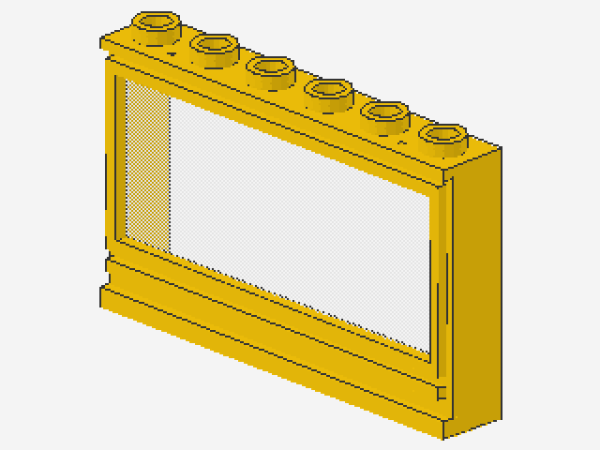 Lego Window 1 x 6 x 3 (604c01) yellow