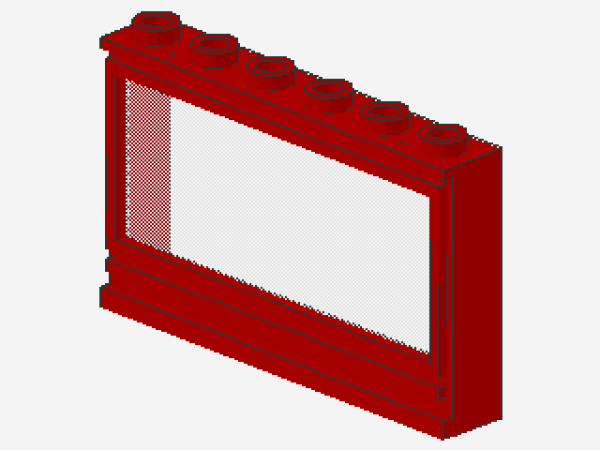 Lego Window 1 x 6 x 3 (604c01) red