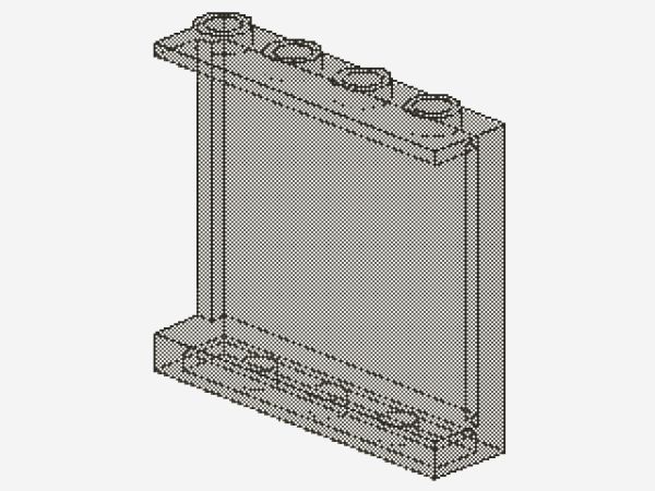 Lego Paneel 1 x 4 x 3 (60581) mit Seitenstützen, transparent schwarz