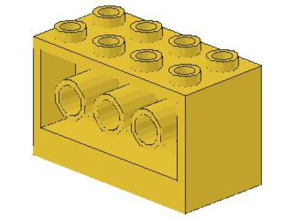 Lego Brick, modified 2 x 4 x 2 (6061) yellow