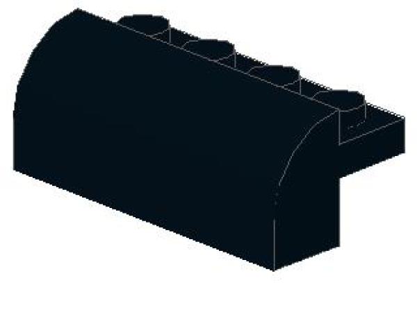 Lego Slope Stone, curved 2 x 4 x 1 1/3 (6081) black