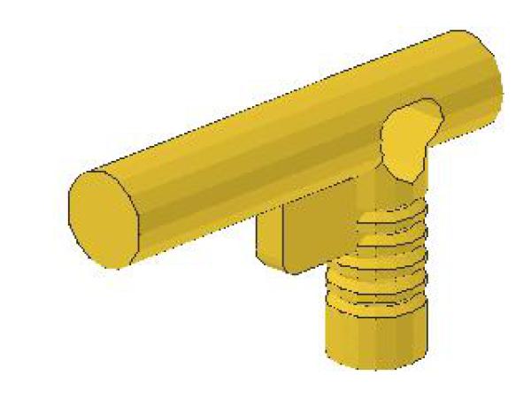 Lego Minifigure Hose Nozzle, extended (60849) yellow