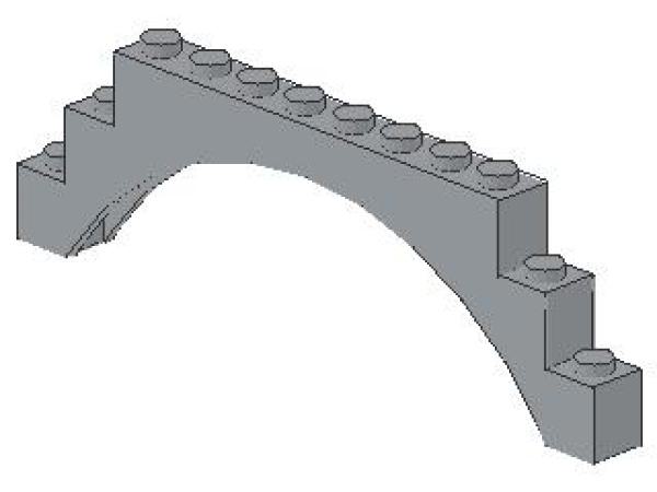 Lego Stein, Bogen 1 x 12 x 3 (6108) hell bläulich grau