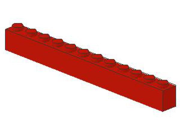 Lego Brick 1 x 12 x 1 (6112) red