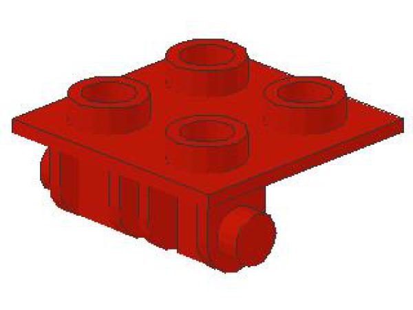 Lego Hinge Brick 2 x 2 (6134) red