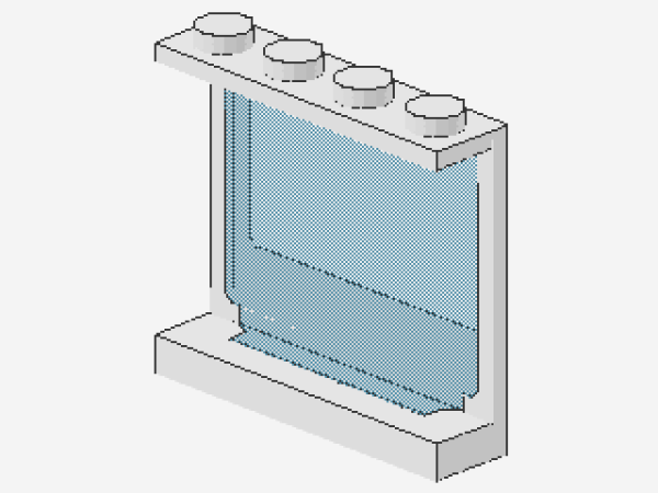 Lego Paneel 1 x 4 x 3 (6156) fixiertes Glas, weiß