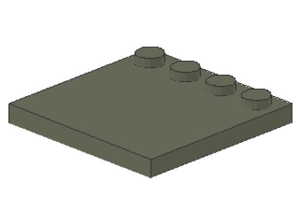 Lego Tile 4 x 4 (6179) with Studs on Edge, dark gray