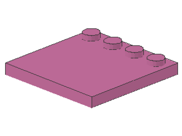 Lego Tile 4 x 4 (6179) with Studs on Edge, dark pink