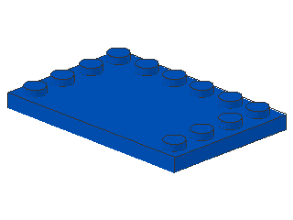 Lego Tile 4 x 6 (6180) with Studs on 3 Edges, blue