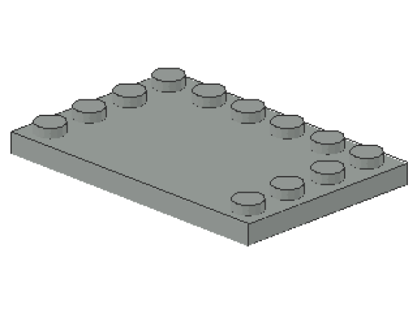 Lego Tile 4 x 6 (6180) with Studs on 3 Edges, light gray