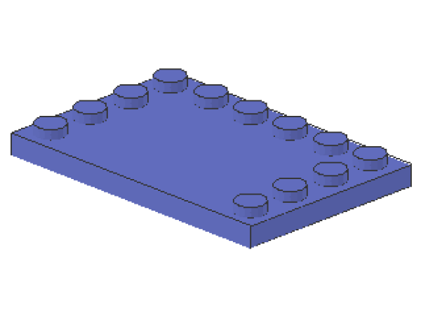 Lego Tile 4 x 6 (6180) with Studs on 3 Edges, medium violet