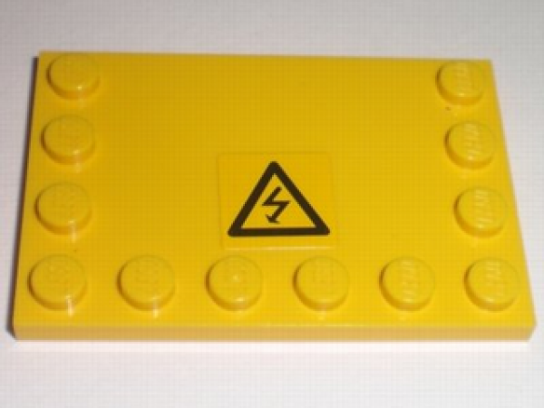 Lego Fliese 4 x 6, mit Studs, dekoriert (6180pb026)