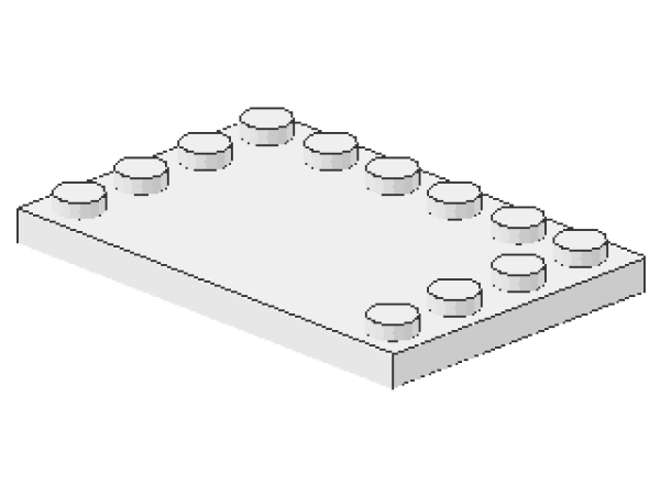 Lego Fliese 4 x 6 (6180) mit Studs an 3 Seiten, weiss