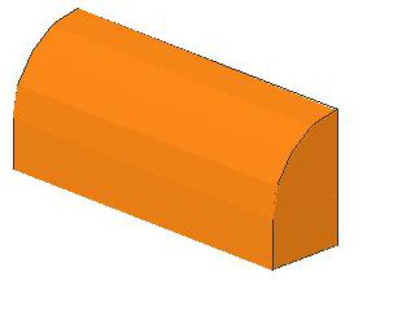 Lego Slope Stone, curved 1 x 4 x 1 1/3 (6191) orange