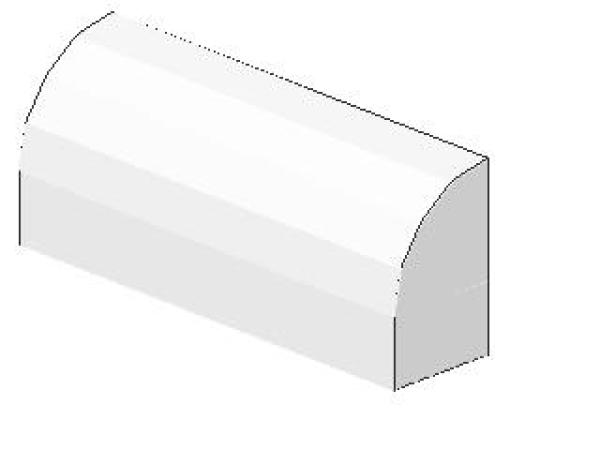 Lego Slope Stone, curved 1 x 4 x 1 1/3 (6191) white