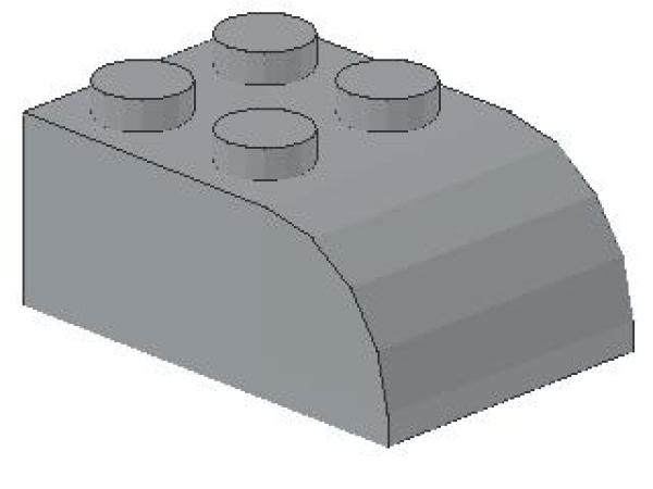 Lego Schrägstein, geschwungen 2 x 3 x 1 (6215) hell bläulich grau
