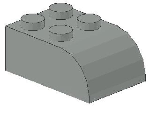 Lego Schrägstein, geschwungen 2 x 3 x 1 (6215) hell grau