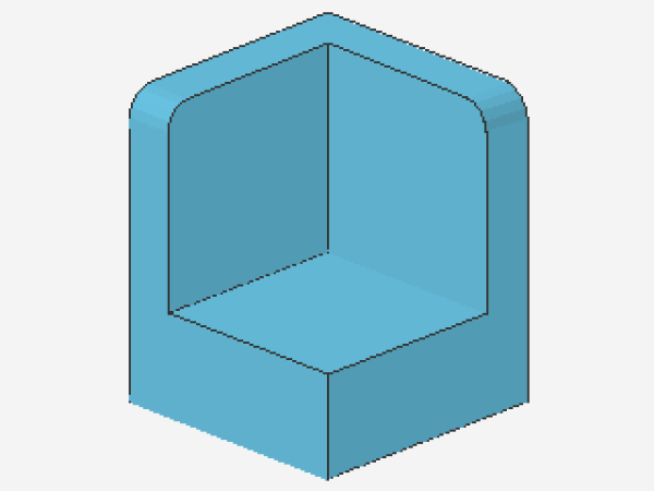 Lego Panel 1 x 1 x 1 (6231) Corner, medium azur