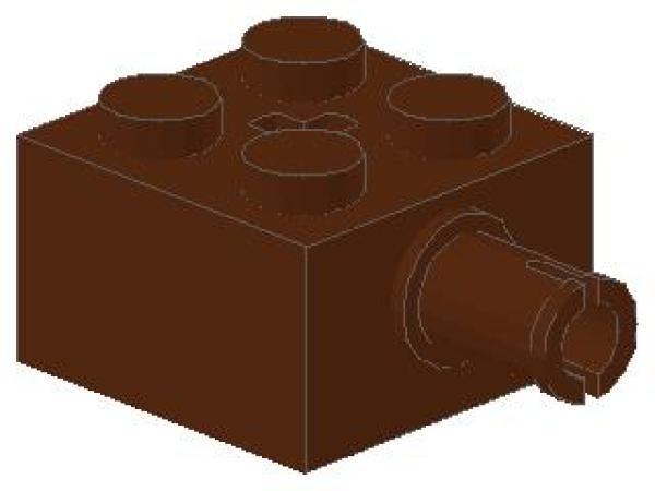 Lego Brick, modified 2 x 2 (6232) reddish brown