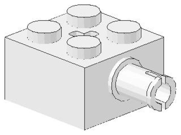 Lego Brick, modified 2 x 2 (6232) white