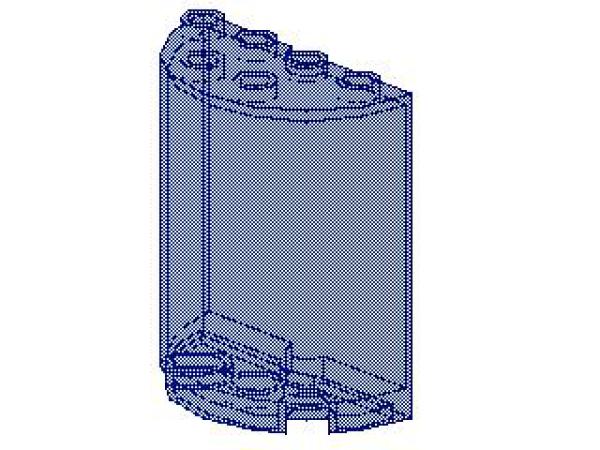 Lego Cylinder, Half 2 x 4 x 4 (6259) transparent dark blue