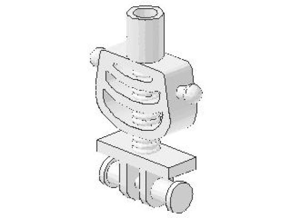 Lego Minifigur Torso Skelett, weiss