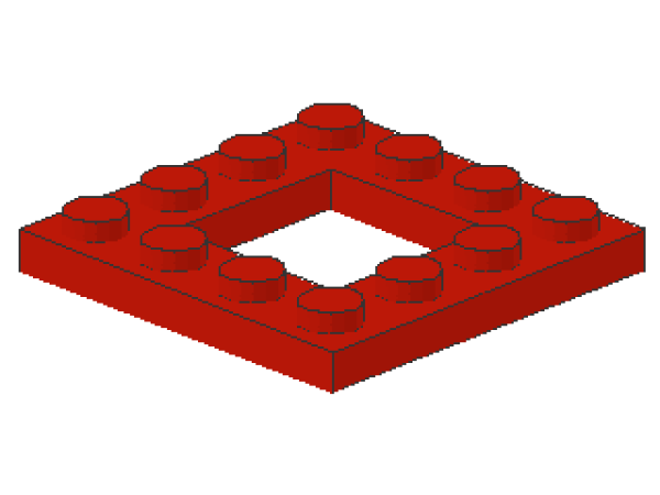 Lego Plate, modified 4 x 4 (64799) red