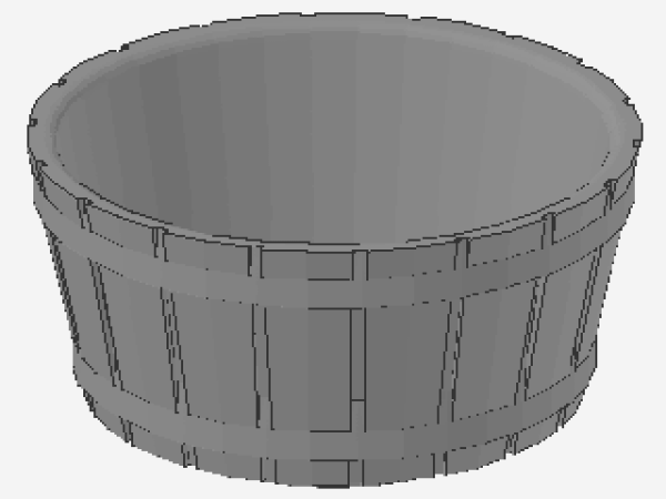 Lego Barrel, Half 5 x 5 x 2 (64951) light bluih gray