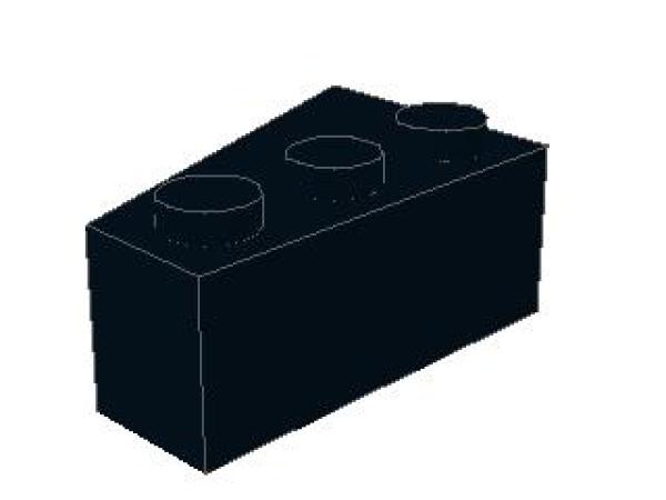 Lego Wedge, right 3 x 2 (6564) black