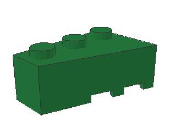 Lego Wedge, left 3 x 2 (6565) green