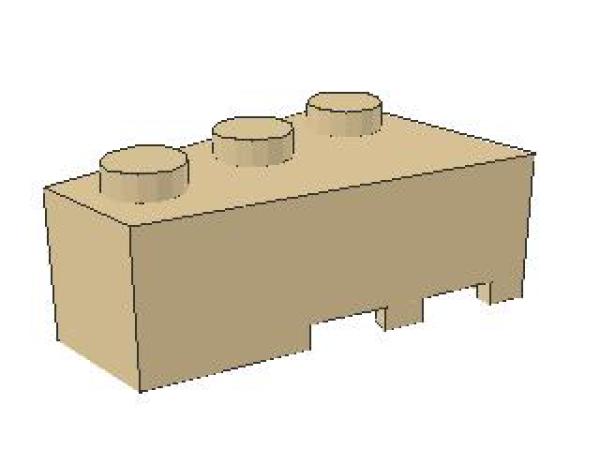 Lego Wedge, left 3 x 2 (6565) tan