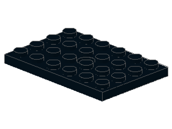 Lego Platte, modifiziert 4 x 6 (709) schwarz