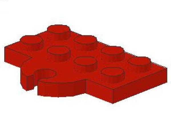 Lego Plate, modified 2 x 4 (737b) rot