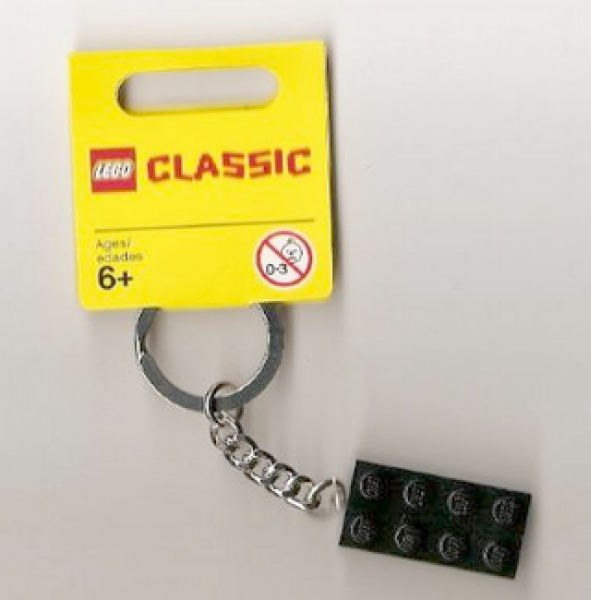 Lego 852098a Key Chain Black Stone 2 x 4