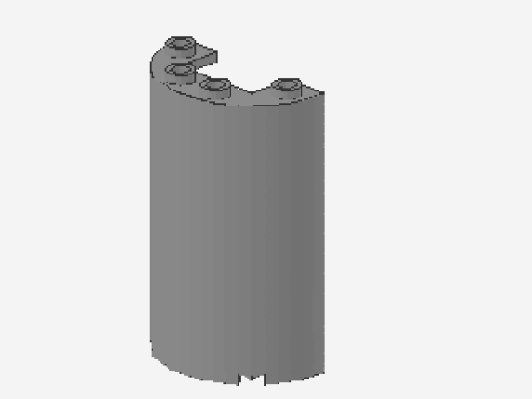 Lego Cylinder, Half 2 x 4 x 5 (85941) light bluish gray