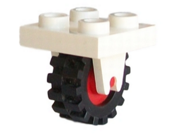 Lego Platte 2 x 2 with Wheel (8c02) white